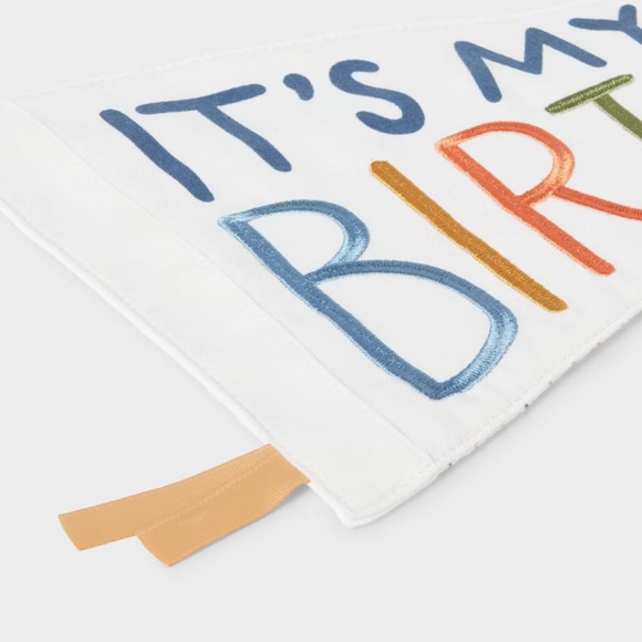 Colorful “It’s My Birthday!” Fabric Pennant Banner – 10" x 16" - Picture 2 of 4